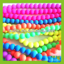 wholesale bright neon colour acryilc round rubber beads for jewelry